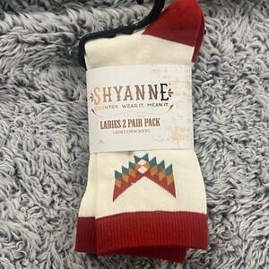 Shyanne Crew Socks Rust and Cream Multi-Pack